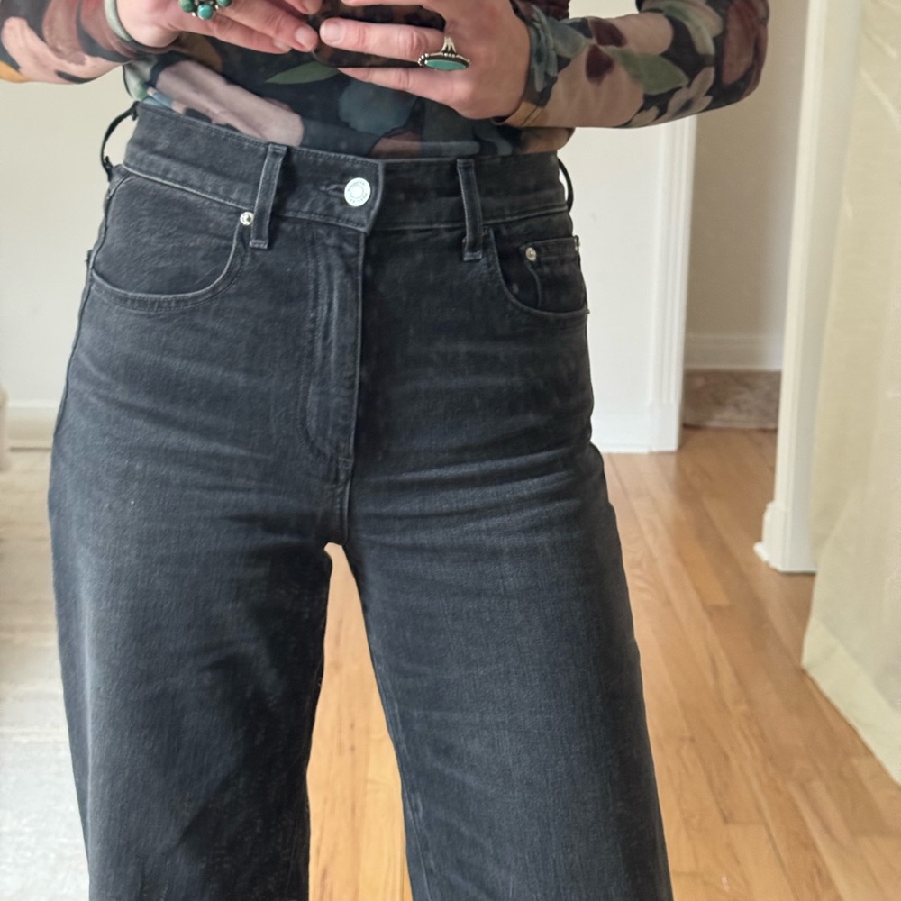 Le Jean Column Trouser Charcoal Wide Leg Jeans